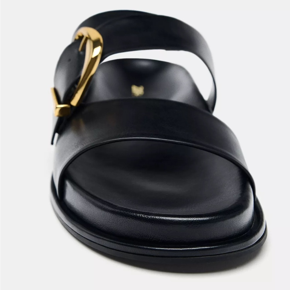 Zara Black Slide Sandals Size 41
